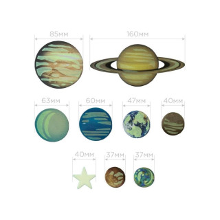 Сет флуоресцентни ѕвезди и планети, Glow - Planets & Nova Stars