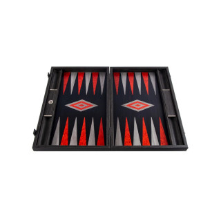 Сет за табла, Premium Handcrafted Black Oak with Silver Stripes