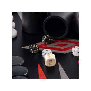 Сет за табла, Premium Handcrafted Black Oak with Silver Stripes