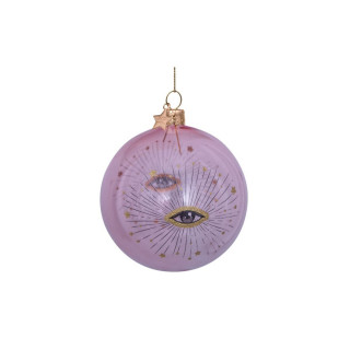 Лампион, Pink Transparent Bauble with Gold Eye