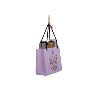 Лампион, Pink/White Striped Gift Bag, 8.5 cm