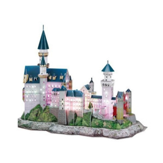 3D сложувалка со LED светла, Cubic Fun - Neuschwanstein Castle, 128 парчиња 