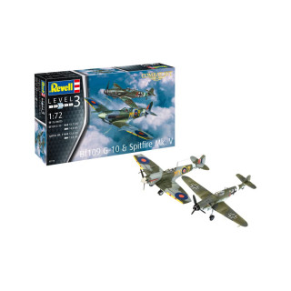 Макета, Bf109G-10 & Spitfire Mk.V - Combat Set, 1:72