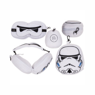 Детска плишана перница за патување со маска за очи - Stormtrooper