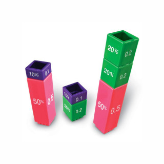 Сет математички коцки - Дропки, Fraction Tower® Cubes - Equivalency Set®