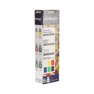 Сет бои за текстил, Pebeo, Setacolor Opaque - Initiation, 6x20ml 