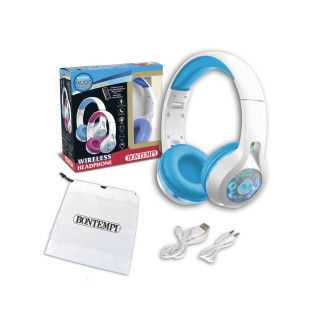 Безжични слушалки со LED - сини/розеви, Music Academy Wireless Headphones