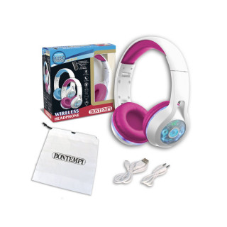 Безжични слушалки со LED - сини/розеви, Music Academy Wireless Headphones