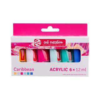Сет акрилни бои, Talens Art Creation, Caribbean, 6 x 12 ml