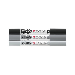 Сет двострани маркери, Ecoline - Black & Grey, 3 бои