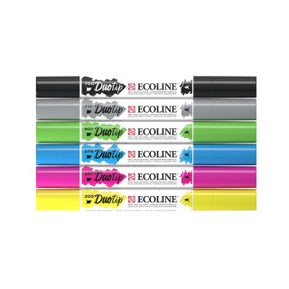 Сет двострани маркери, Ecoline - Basic, 6 бои