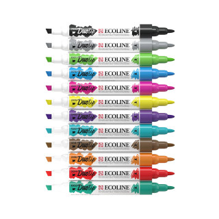 Сет двострани маркери, Ecoline - Basic, 12 бои 