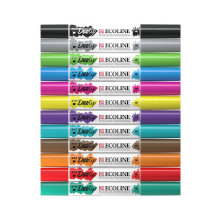 Сет двострани маркери, Ecoline - Basic, 12 бои 