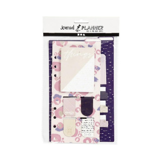 Сет со мемо ливчиња и букмаркери, Journal & Planner, Gold/Purple/Rose 