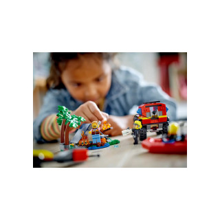 LEGO коцки, City, 4x4 Fire Truck with Rescue Boat 