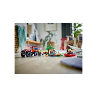 LEGO коцки, City, 4x4 Fire Truck with Rescue Boat 