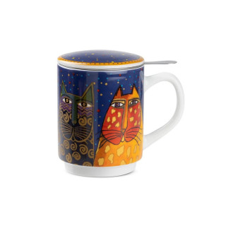 Шолја за чај со инфузер, Laurel Burch Blue, 350ml