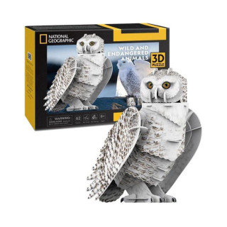 3D сложувалка, Cubic Fun: National Geographic - Snowy Owl, 62 парчиња 