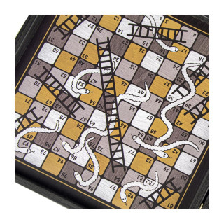 Сет игри 4 во 1, Modern Style Chess, Backgammon, Ludo & Snakes, црн