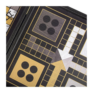 Сет игри 4 во 1, Modern Style Chess, Backgammon, Ludo & Snakes, црн