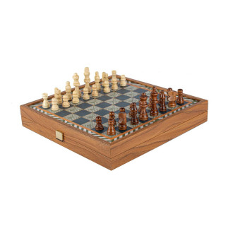 Сет игри 4 во 1, Retro Style Chess, Backgammon, Ludo & Snakes, зелен 
