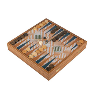 Сет игри 4 во 1, Retro Style Chess, Backgammon, Ludo & Snakes, зелен 