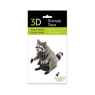 3D модел од хартија - Ракун 