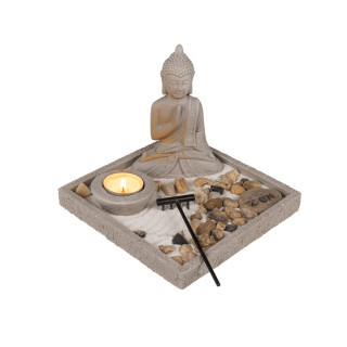 Декоративен сет од цемент, Buddha, 18 x 18 cm 