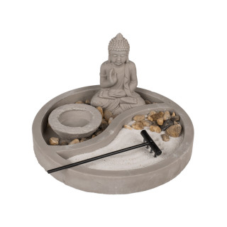 Декоративен сет од цемент, Buddha, Ø19cm 
