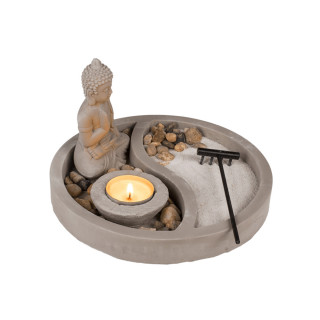 Декоративен сет од цемент, Buddha, Ø19cm 