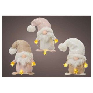 Декоративна фигура со LED светла, Gnome, 3 бои