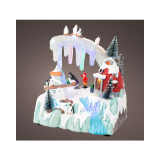 Декоративна фигура со LED светла, Winter Scenery w/Penguins
