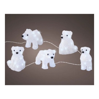 Сет декоративни фигури со LED светла, Polar Bears, 1/5