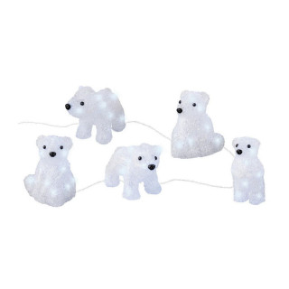 Сет декоративни фигури со LED светла, Polar Bears, 1/5