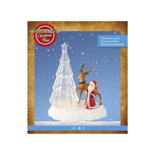 Декоративна фигура со LED светла, Crystal Tree, Deer & Santa