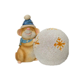 Декоративна фигура со LED светла, Mouse w/Bauble