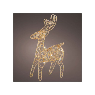 Декоративна фигура со LED светла, Reindeer - златен