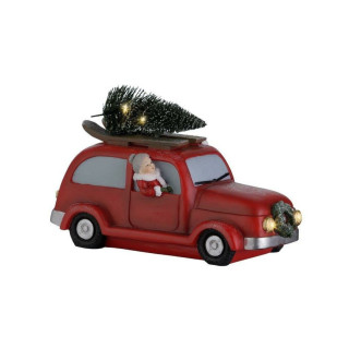 Декоративна фигура, Santa in Car w/Christmas Tree