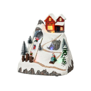 Декоративна фигура со LED светла, Christmas Village w/Ski Slope 