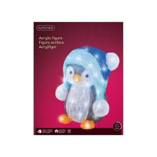 Декоративна фигура со LED светла, Penguin, 33 cm