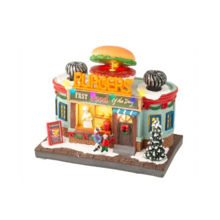 Декоративна фигура со LED светла, Christmas Burger Shop 