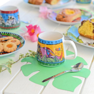 Сет од 2 шолји, Laurel Burch - Jungle Yellow/Blue, 360ml