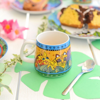 Сет од 2 шолји, Laurel Burch - Jungle Yellow/Blue, 360ml