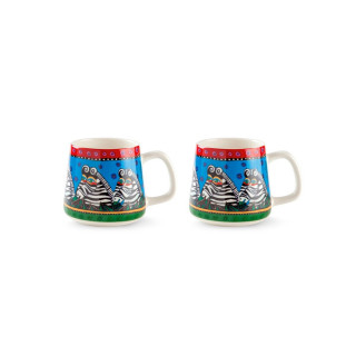 Сет од 2 шолји, Laurel Burch - Jungle Red/Blue, 360ml