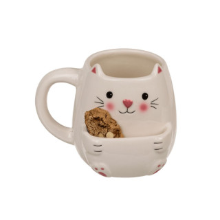 Шолја со држач за колаче, Cookie Cuddlers: Cat, 400 ml