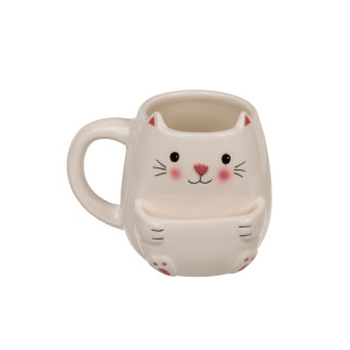 Шолја со држач за колаче, Cookie Cuddlers: Cat, 400 ml