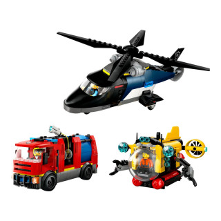 LEGO коцки, City, Helicopter, Fire Truck & Submarine Remix
