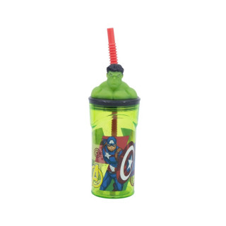 Детска чаша со сламка, Avengers - Hulk, 360 ml