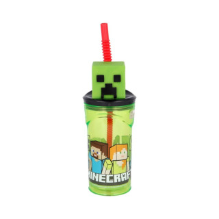 Детска чаша со сламка, Minecraft, 360 ml