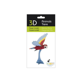 3D модел од хартија - Папагал Ара 